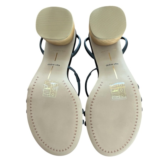 Dolce Vita Black and Tan Block Heel Sandals, 9.5 - Picture 3 of 9